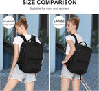 Large Travel Backpack Women Carry On Hiking Backpack Waterproof Outdoor Sports Casual Daypack Personal item Travel Bag Airplane Essentials Spirit Airline Flight Approved Shoes Compartment Men,Black