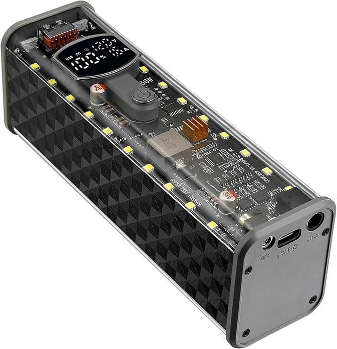 65w Laptop Powerbank Case for 8x18650 Batteries Shell Not Needed Welding Easy Assembly Dc3.8x1.35mm / Dc5.5x2.1mm Type C Battery Case