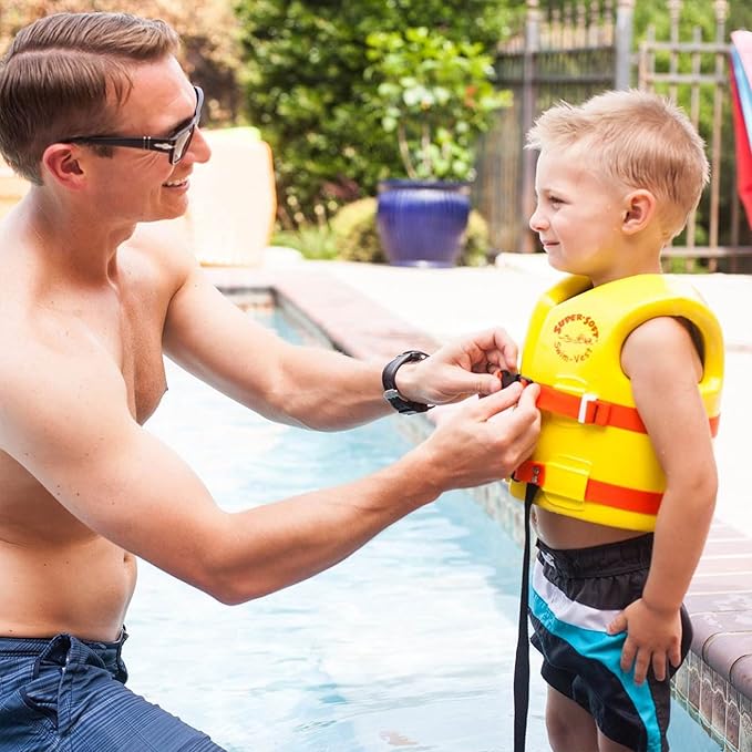 TRC Recreation Super Soft Child Life Jacket USCG Approved Vinyl Coated Foam Swim Vest for Kids Swimming Pool and Beach Gear