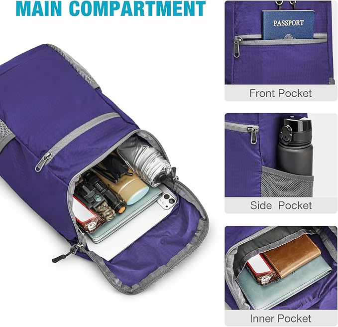 G4Free 11L Ultra Lightweight Backpack Small Foldable Rucksack Unisex Hiking Bag