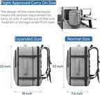 Gieury 55L Carry On Backpack, Extra Large Travel Backpack for Men & Women, Expandable Big Capacity For Airplanes, Travel Gifts for Men Women, Fits 18.4 Inch Laptop, Luggage Suitcase Daypack Bag, Grey