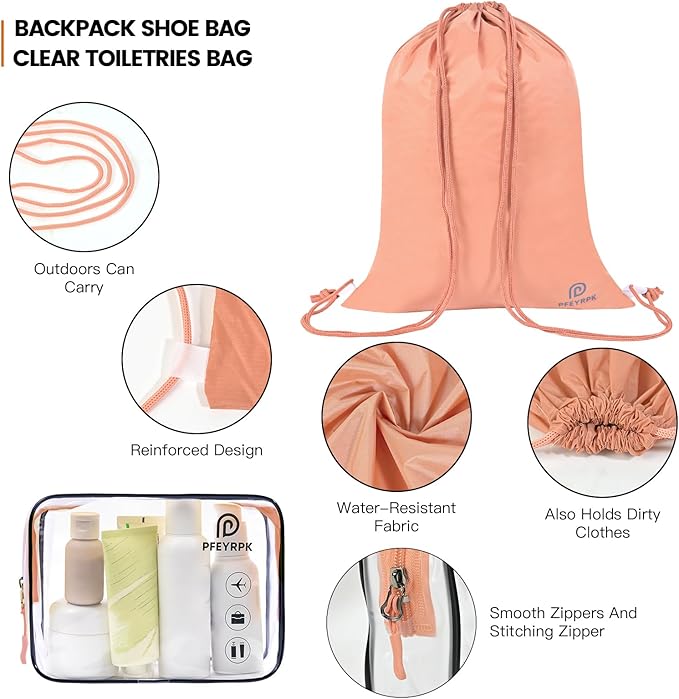 PFEYRPK Lightweight Compression Packing Cubes for Suitcases, Compressible Expandable Travel Packing Organizer with Clear Toiletries and Backpack Bag, Travel Essentials for Carry on Luggage 7 Set