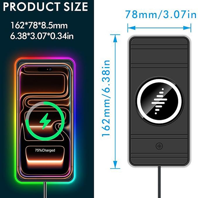 Magnetic Wireless Charger for iPhone 17/16/15/14/13/12 Series, Fast Wireless Charging Pad with Extension Cable, Portable Mag Safe Compatible Charger for Car, Desk & Travel, USB Magnetic Phone Charger