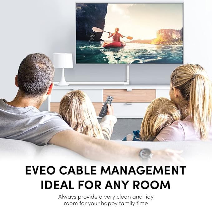 EVEO Cable Hider Wall - 153" Wall Cord Hider, Cable Concealer, Wire Covers for Cords - Wall Cable Hider and Cable Raceway for TV Cord Hider Wire Cover - 10X (L16 x W0.95 x H0.5) - Medium | White