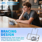 for Bose Ultra Open Earbuds Case with Secure Lock & Phone Stand, Soft TPU Shockproof Protective Clear Case for Bose Open Ear Earbuds Accessories with Cleaning Pen & Keychain (Light Blue)