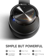 Picun B8 Bluetooth Headphones, 120H Playtime Headphone Wireless Bluetooth with 3 EQ Modes, Low Latency, Hands-Free Calls, Over Ear Headphones for Travel Home Office Cellphone PC Black