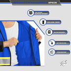 SKSAFETY Hi Vis Safety Rain Jacket for Men, Construction Work Rain Gear Heavy Duty Class 3 Rain Coat Waterproof Lightweight