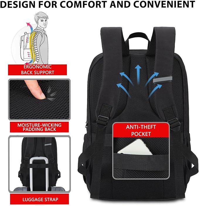 MAXTOP Laptop Backpack Bookbag Backpack Business Anti-theft Backpacks[Water Resistant] Work College Business Travel Computer Backpack for Men Women Fits up to 17" Notebook