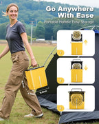 Orteen Portable Misting Fan, 24000mAh Rechargeable Outdoor Cooler, Battery Operated Personal Fan with3 Speeds & 8L Bucket for Patio, Camping,Hiking, Backyard, Travel, Desk,Pool, Beach, Yellow