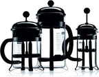Bodum 12oz Chambord French Press Coffee Maker, High-Heat Borosilicate Glass, Polished Stainless Steel – Made in Portugal