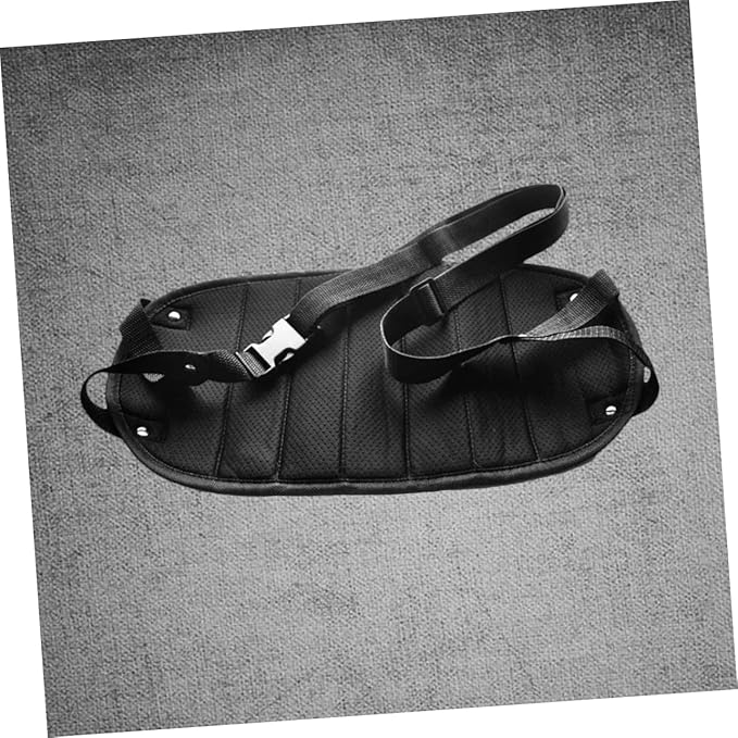 HOMSFOU Portable Travel Footrest Hammock Adjustable Black Foot Sling for Airplane Train Home Office Use Lightweight Compact Design for Long Journeys