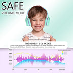 Kids Bluetooth Headphones,Lightweight Kids Headphones Wireless,85/94dB Safe Volume,40H Playtime,Fast Charging,Bluetooth 5.3,Over Ear,Toddler Headphone Built-in Mic for School/Tablet/Travel (Green)