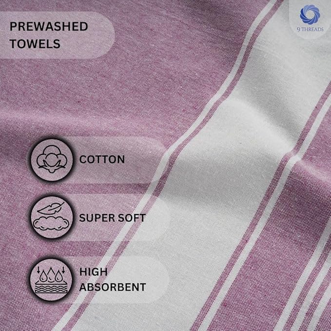 Cotton Turkish Beach Towel with Towels Oversized 36"x72" Pool Absorbent Extra Large Quick Dry Sand Travel Towel (Purple, 2 Pack)