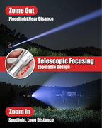 Victoper LED Flashlight 2 Pack Silver, Bright High Lumens Tactical Flashlights High Lumens with 5 Modes, Waterproof Zoomable Flash Light for Outdoor, Gifts for Hiking Camping Essentials Gear