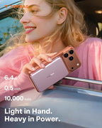 TORRAS MiniMag Power Bank,Ultra-Slim 10,000mAh Magnetic Wireless Portable Charger, 22.5W Fast Charging iPhone Air MagSafe Battery Pack Designed for iPhone 17 Pro Max/17 Pro/Air/16/15/14/13/12, Pink