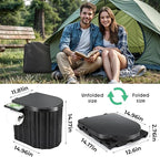 Sckee Camping Toilet, Portable Toilet for Adults, Portable Travel Folding Toilet with Lid and Paper Holder, Compact Potty for Car, Camp Toilet Portable Toilet for Camping, Hiking,Truck, RV, Beach