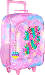 Kids Suitcase with Wheels for Girls and Boys, Rolling Carry on Luggage for Toddler Children