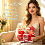 Gifts for Women, Gift Basket - 9 Pcs Rose Bath and Body Gift Basket Set, Spa Gift Set with Shower Gel | Pampering Spa Gift for Christmas, Birthday, Valentines Day, Mothers Day Gift Sets for Mom