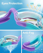 Aegend Swim Goggles for Kids Youth 3-14 Anti-Fog Anti-UV Comfort Fit Goggles for Swimming