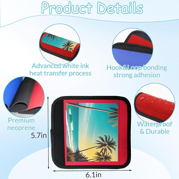 HJX Personalized Luggage Handle Wrap for Suitcase Custom Photo Handle Cover for Luggage Bag with Luggage Tag Travel Accessories (01-Photo)