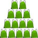 Grneric Drawstring Bags Bulk 14 Pcs Drawstring Backpack Bulk Cinch Bag Sackpack for Men Women Gym (Green)
