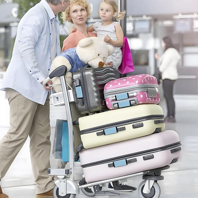 DOMIKING Light Blue Luggage Handle Wraps for Suitcase Luggage Identifier Soft Luggage Grip for Travel Bag Suitcase Luggage Covers Wraps Travel Accessories, 4 Pack