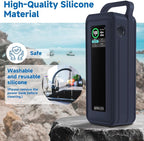Protective Silicone Case for Anker Prime Power Bank 27,650mAh 250W - Portable with Handle & Hook Loop Strap, Anti-Slip & Shockproof Design (Blue)