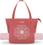 Gonex Yoga Mat Bag, Yoga Gym Bag Tote Bag with Multi Pockets For Women Men, Canvas Yoga Mat Carrier Take in Out Mat Easily For Pilates Travel Workout Office