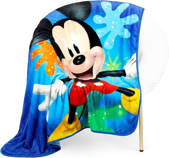 Disney Mickey Mouse Travel Blanket and Pillow Set - Bundle Throw Blanket, Neck Pillow, Stickers, More | Mickey Travel Accessories for Kids, Boys