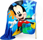 Disney Mickey Mouse Travel Blanket and Pillow Set - Bundle Throw Blanket, Neck Pillow, Stickers, More | Mickey Travel Accessories for Kids, Boys