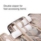 BAGSMART Toiletry Bag Travel Bag with Hanging Hook, Water-resistant Makeup Cosmetic Bag Travel Organizer for Accessories, Shampoo, Full-size Container, Toiletries (Green, Medium)