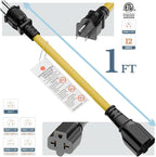 4 in 1 NEMA 5-15P Adapter Cord 1FT, Winxus NEMA 5-15P to 5-15R, 5-20R, 6-15R, 6-20R Adapter Cord, 15A to 20A AC Adapter Cable, Short Extension Cord, 3 Prong Extension Cable