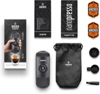 WACACO Nanopresso Portable Espresso Machine, Evolution of the Minipresso, Maximum Pressure 18 Bar, Travel Coffee Maker, No Need for Battery, Manual Operated, Grey