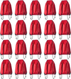 Drawstring Backpack Bulk 20 Pcs Draw String Backpack Bags DIY Gym Sports Traveling Yoga Cinch Bag Sackpack Drawstring (Red)