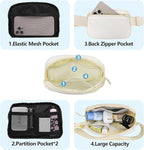 Fanny Pack Crossbody Bag for Women and Men, Belt Bag for Hiking Bum Bag with Adjustable Strap,Casual Cell Phone Pouch?Waist pack for Running Workout Sports Travel Off White