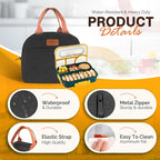 EASYFUN Bento Lunch Box Set Bento Box, 4-Compartment Lunch Containers,High Capacity Lunch Tote Bags for Work, Travel, Outdoor (Dark blue)