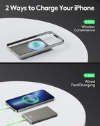 for Magsafe Battery Pack, 10000mAh Slim Wireless Magnetic Power Bank with USB C Charging, Travel Essential for Magsafe Portable Charger Compatible with iPhone 17/16/15/14/13/12 Serie