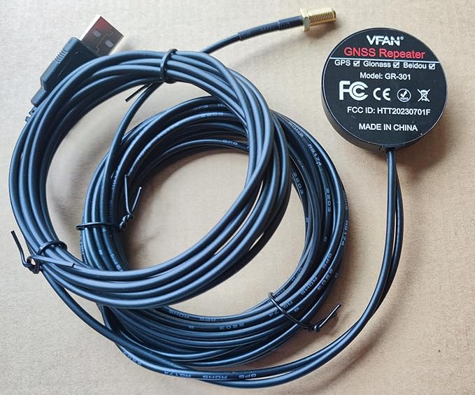 GPS Repeater Signal Booster Amplifier Signal Strength Active Antenna for Car/Trucks/Indoor Use, Gain 30 dB, with Magnetic Base and Waterproof