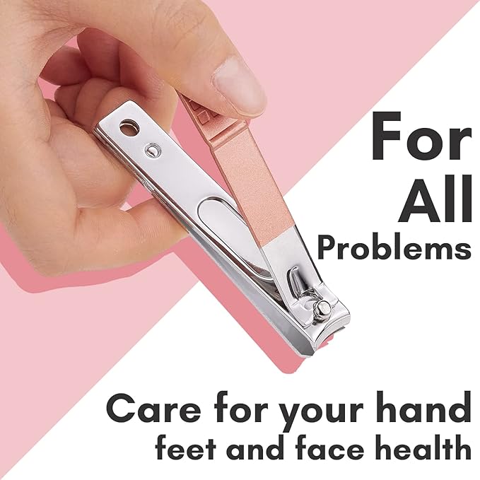 FAMILIFE Manicure Set, Professional Nail Kit Stainless Steel Nail Clipper Set, 13PCS Beauty Tools Manicure Kit Pedicure Tools, with Portable Pink Leather Travel Case for Her