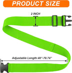 4 Pack Adjustable Luggage Straps for Suitcases – Secure Lock Travel Belts, 40''–78'' Fit, Easy Luggage Identification (Green)