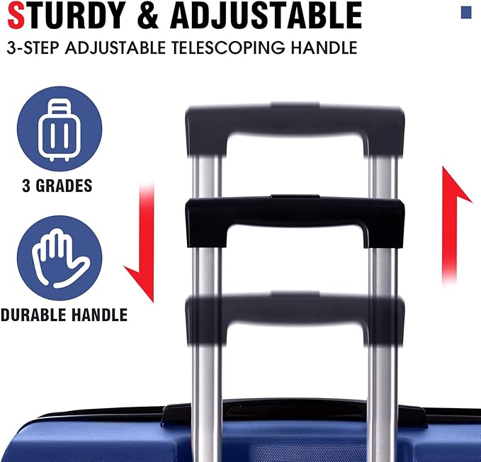2 Piece Luggage Set, Hardside Suitcase with Spinner Wheels, TSA Lock & Expandable Hard Shell, Carry on and Checked Luggage for Travel, Maletas de Viaje for Men & Women (Blue, 20+28Inch)