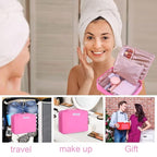 Queboom Travel Makeup Bag Cosmetic Bag Makeup Bag Toiletry bag for women and men (Light pink)
