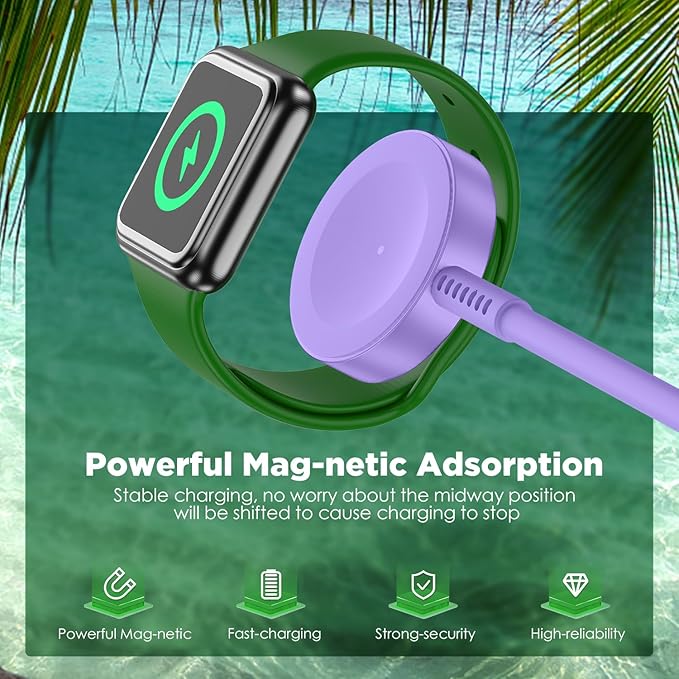 2Pack for Apple Watch Charger Cable, 3FT USB C to Magnetic Wireless Fast i-Watch Charging Cord [Portable], Compatible with iWatch Series Ultra/9/8/7/6/SE/SE2/5/4/3/2 - Purple