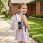 STEAMEDBUN Corduroy Toddler Backpack for Girls Boys 2-4, Kids Preschool Backpack for Kindergarten - Stripe