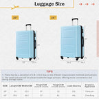 2 Piece Luggage Sets with Bags, Lightweight ExpanableCarry on Luggage Sets, Hardshell ABS Spinner Wheels Suitcase with TSALock,for Women Men, 20 IN & 24 IN, Light Blue