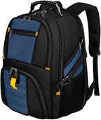 YOREPEK Large Backpack for Men, Extra Large Laptop Backpacks for Men Women, Water Resistant Travel Backpack Airline Approved Business Work Bag Fits 18.4 Inch Computer, Black