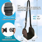 3 in 1 Airplane Footrest Foot Hammock with Luggage Cup Holder & Suitcase Strap to Relax Your Feet and Free Hands, Travel Essentials, Black