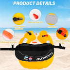 Automatic Inflatable Belt Pack Water Sports Jacket Waist Belt PFD for SUP Paddleboarding Fishing Boating Kayaking（fit 80-330 lbs） (Black)