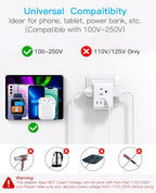 2 Pack Australia New Zealand Power Plug Adapter, Australia Travel Adapter with 3 American Outlets 4 USB Charging Ports (2 USB C), Type I Plug Adapter for US to Australia, Argentina, China
