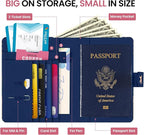 Passport Holder for Travel Essentials, RFID Blocking Leather Cover Wallet with Magnetic Closure, Aesthetic & Cute Passport Book Case for Women and Men - Cheetah
